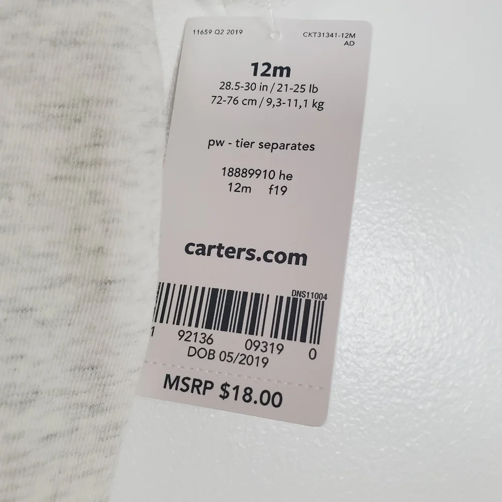 Carter's NWT 12m flutter sleeve top